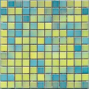 2.5x2.5 Colorline Mosaic Yellow - Blue Glossy