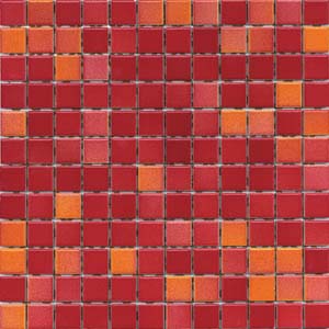 2.5x2.5 Colorline Mosaic Red Glossy