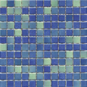 2.5x2.5 Colorline Mosaic Dark Blue - Green Glossy