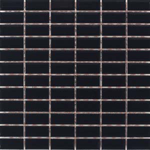 2.5x5 Metro Tiles Mosaic Black Glossy