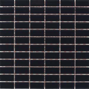 2.5x5 Metro Tiles Mosaic Black Glossy