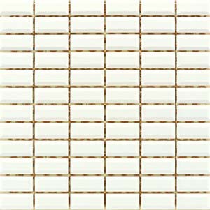 2.5x5 Metro Tiles Mosaic Cream Glossy