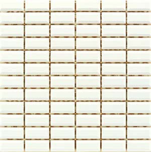 2.5x5 Metro Tiles Mosaic Cream Glossy
