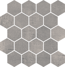 Space Grafit Mozaika Cięta Hexagon Mat 