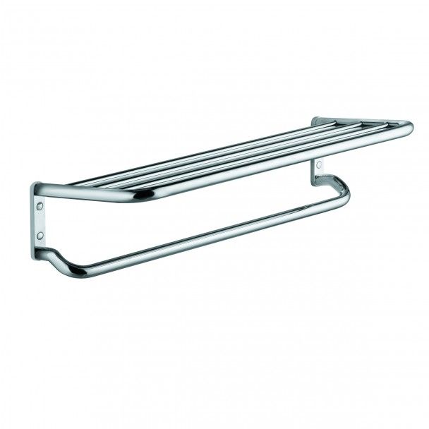 BATH TOWEL RAIL WITH SHELF 600 MM